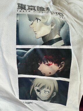 Tokyo Ghoul Ken Kaneki Human Men's White T Shirt Size Small TGRPC Rize Kamishiro